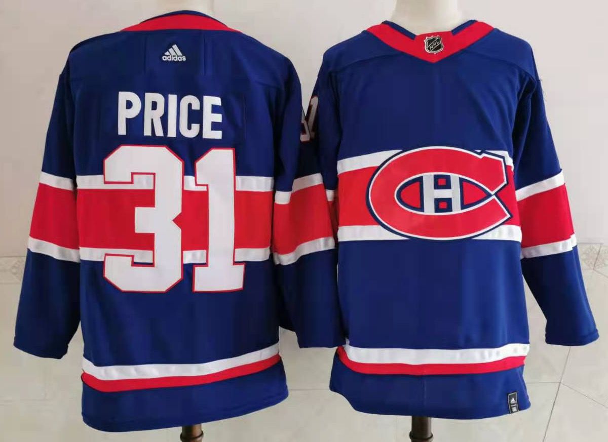 Men Montreal Canadiens #31 Price Blue Throwback Authentic Stitched 2020 Adidias NHL Jersey